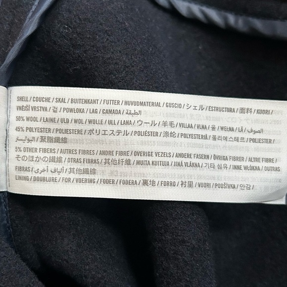 Abercrombie & Fitch | Women’s navy/green plaid wool hooded zip duffel coat sz XS - Picture 14 of 16